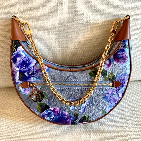 RARE NIB Louis Vuitton LV Garden Metallic Monogram LoopPM Bag Blue - Picture 2 of 15